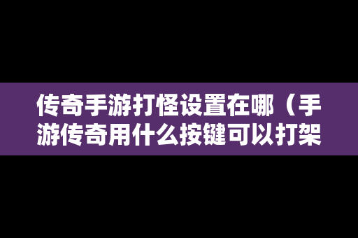 传奇手游打怪设置在哪（手游传奇用什么按键可以打架）