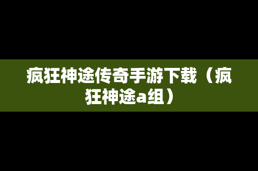 疯狂神途传奇手游下载（疯狂神途a组）