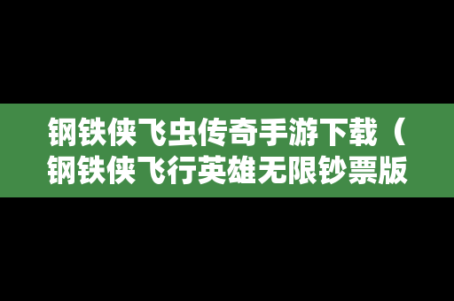 钢铁侠飞虫传奇手游下载（钢铁侠飞行英雄无限钞票版）