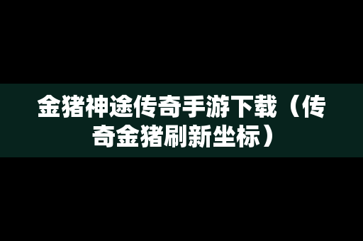 金猪神途传奇手游下载（传奇金猪刷新坐标）