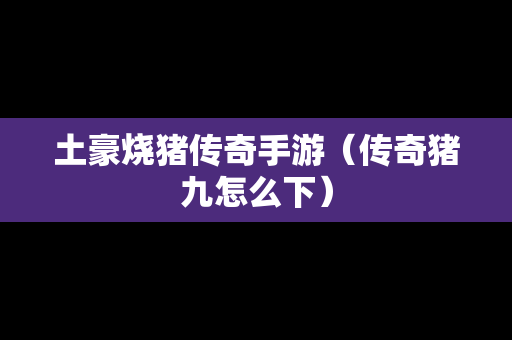 土豪烧猪传奇手游（传奇猪九怎么下）